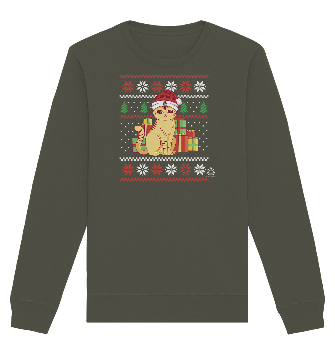 Xmas Kitten - Organic Basic Unisex Sweatshirt