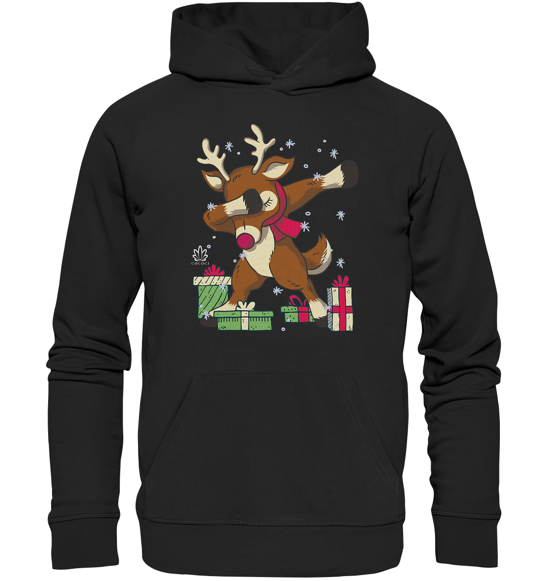 Geschenk-Reh in Tanzlaune - Organic Hoodie