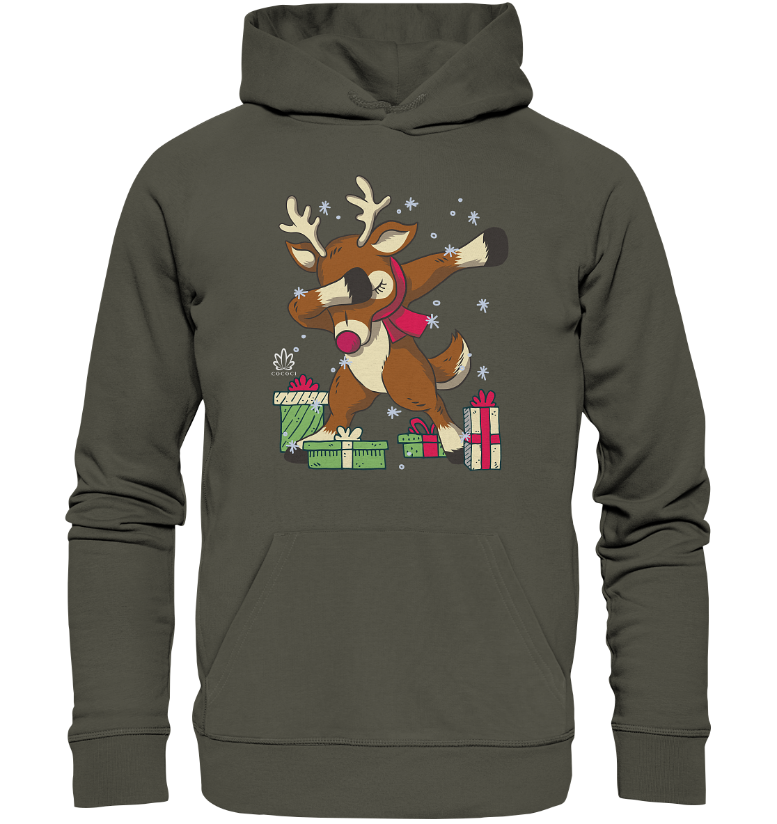 Geschenk-Reh in Tanzlaune - Organic Hoodie