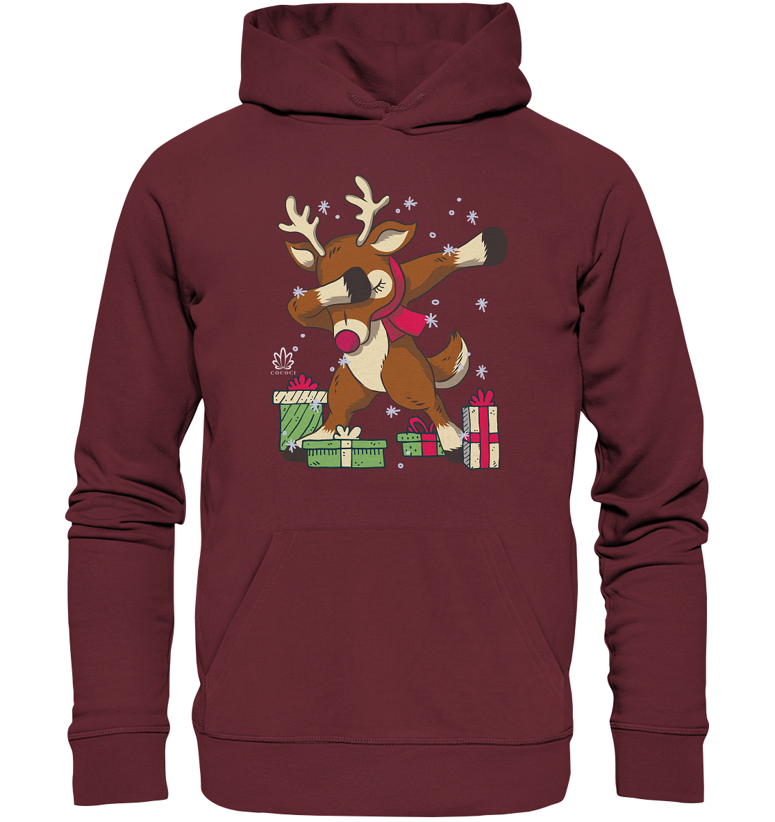 Geschenk-Reh in Tanzlaune - Organic Hoodie